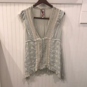 Johnny Was Grey Top Never Worn Size Small